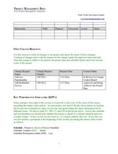 Free It Project Status Report Template Word Sample