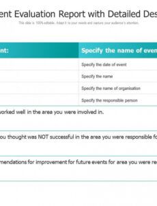 Free Post Event Report Template Word Sample