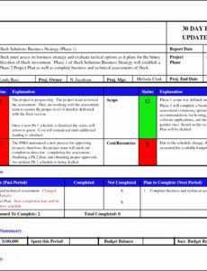 Monthly Project Status Report Template Doc Example