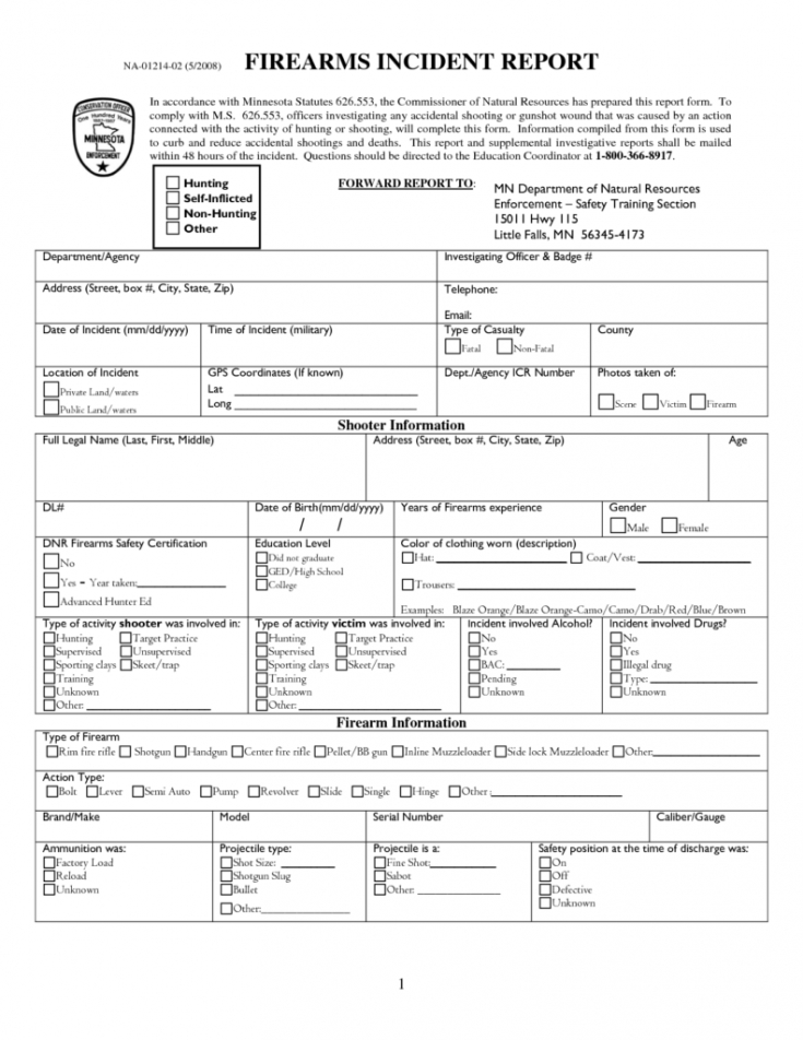 Police Incident Report Template Word Example
