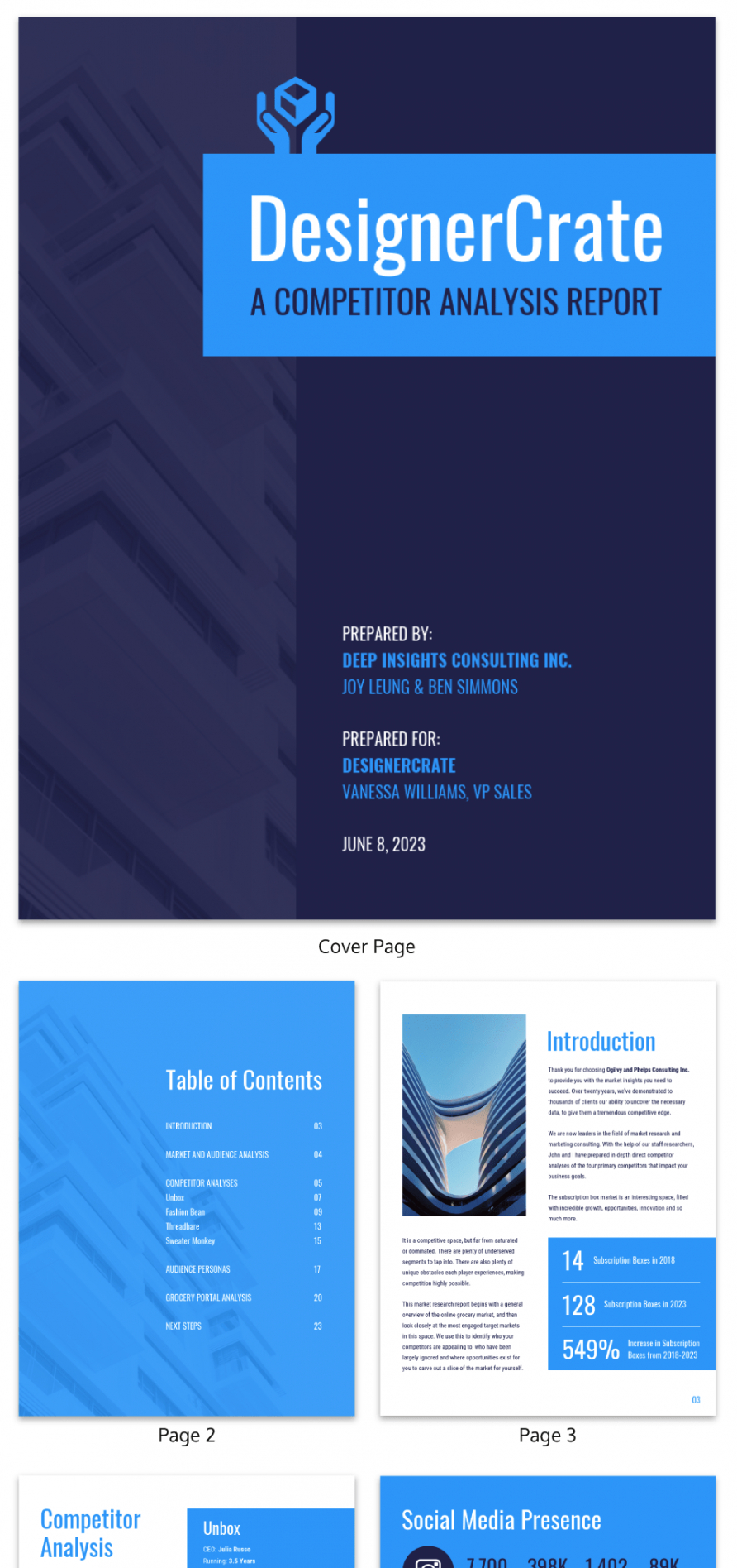 Printable Business Consultant Report Template Pdf