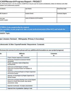 Printable Business Progress Report Template Pdf Example