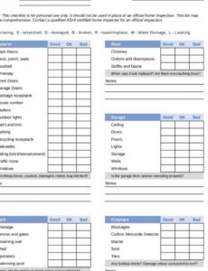 Printable Home Inspection Report Template Word Sample