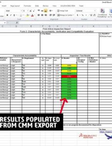 Printable Manufacturing Inspection Report Template  Sample