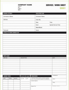 Printable Technical Service Report Template Pdf Example