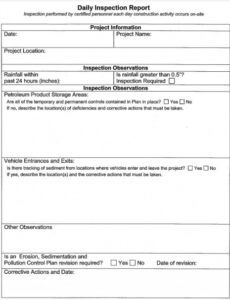 Professional Construction Site Inspection Report Template Word Example