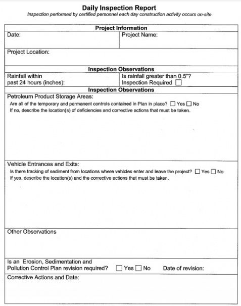 Professional Construction Site Inspection Report Template Word Example