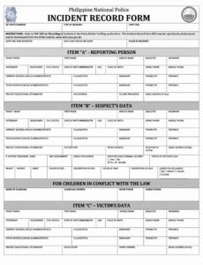 Professional Police Incident Report Template Doc