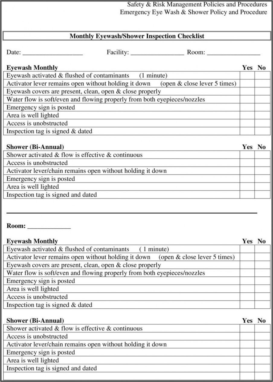 Professional Pool Inspection Report Template Excel Example