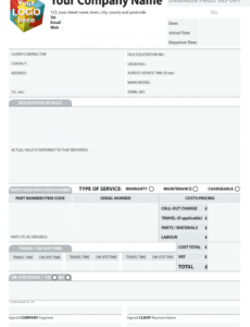 Professional Technical Service Report Template Word Sample