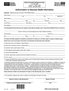 Best Hospital Release Form Template