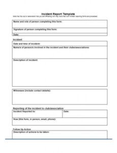 Best Incident Accident Report Form Template Doc