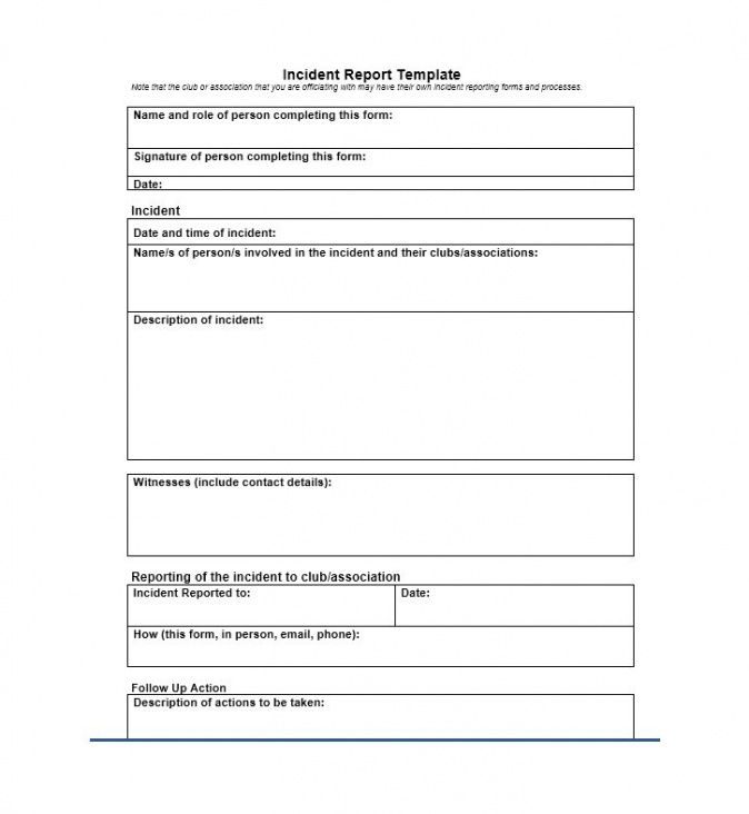 Best Incident Accident Report Form Template Doc