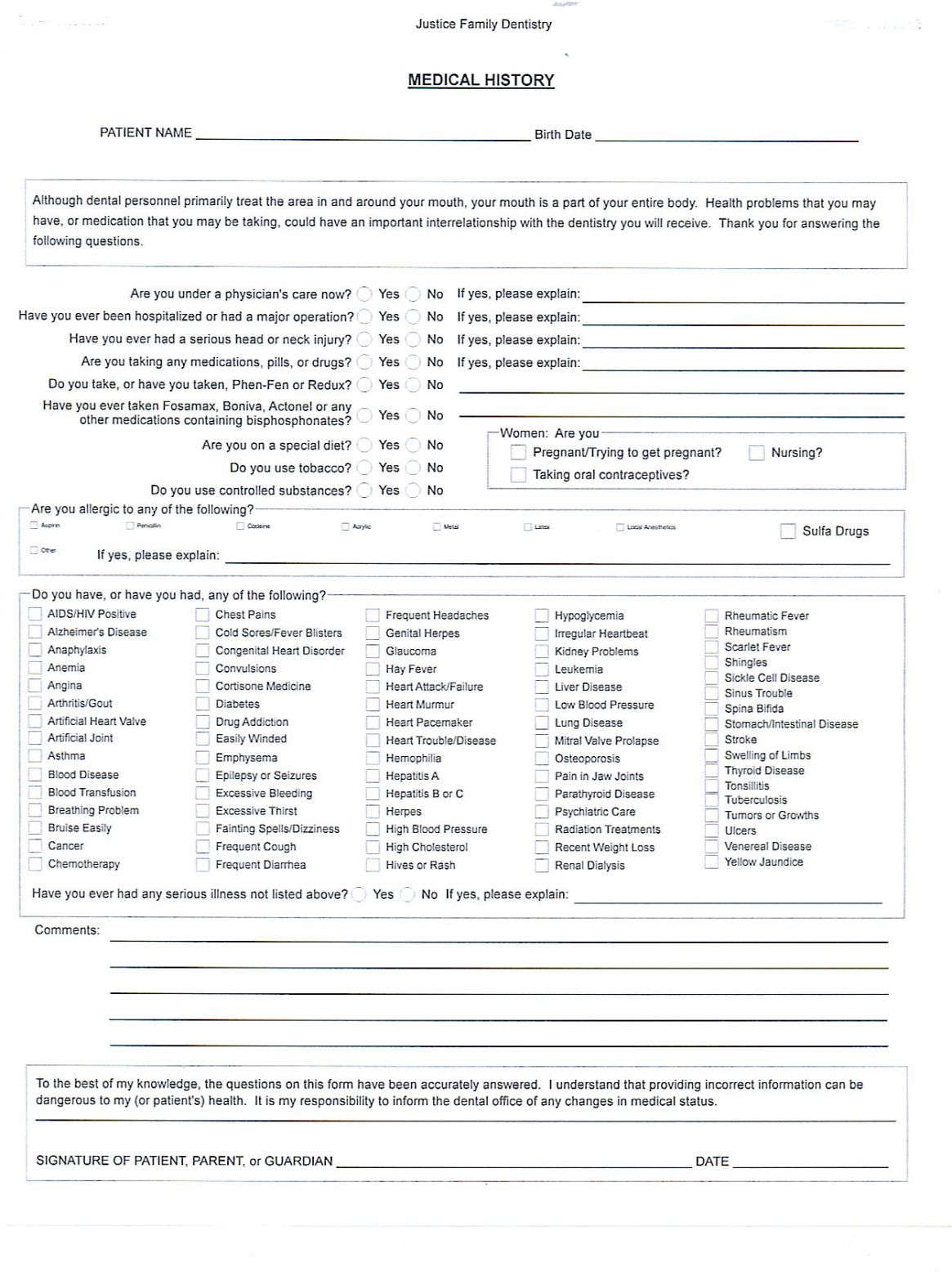 Costum Dental Medical Release Form Template Pdf Example