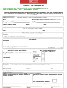 Costum Incident Accident Report Form Template Pdf Example