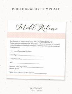 Costum Photography Model Release Form Template Word