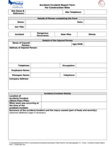 Costum Safety Incident Report Form Template Doc