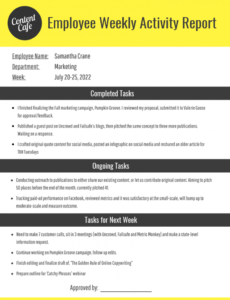 Costum Weekly Activities Report Template Doc