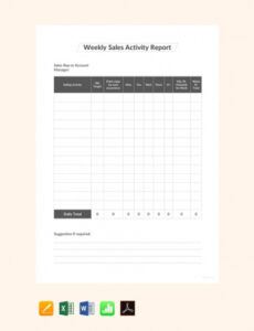 Costum Weekly Activities Report Template Excel Example