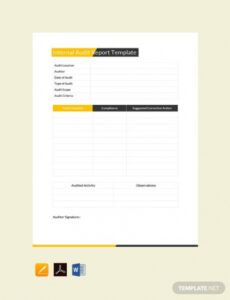 Editable Audit Report Cover Page Template Excel