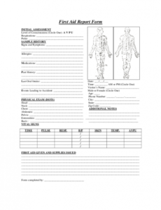 Editable First Aid Incident Report Template  Sample