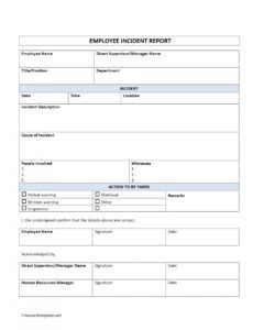 Editable Safety Incident Report Form Template Word Example