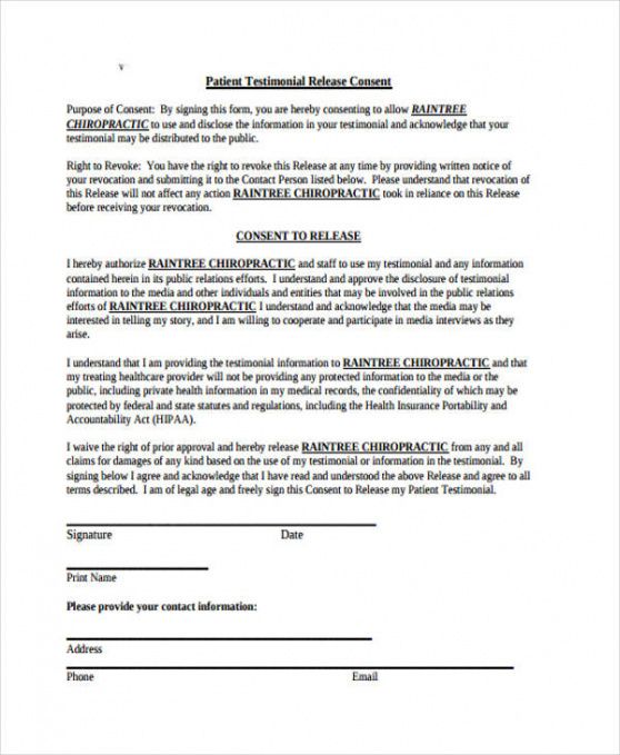 Free Dental Medical Release Form Template Word