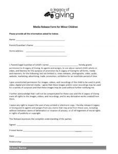 Free Website Photo Release Form Template