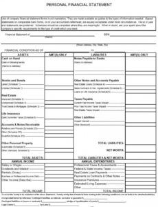 Personal Financial Report Template Word Example