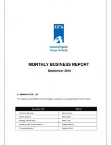 Printable Business Development Report Template