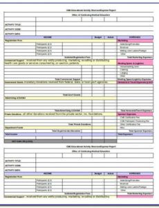 Printable Income Expense Report Template Word Example