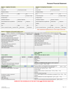 Printable Personal Financial Report Template Doc