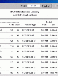 Printable Police Daily Activity Report Template Excel