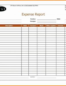 Professional Church Expense Report Template Pdf Example