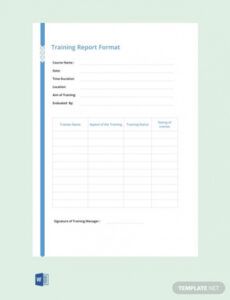 Professional Employee Training Report Template Pdf