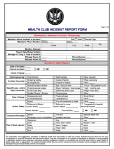 Professional First Aid Incident Report Template Word Example