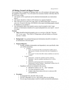 Professional Formal Lab Report Template