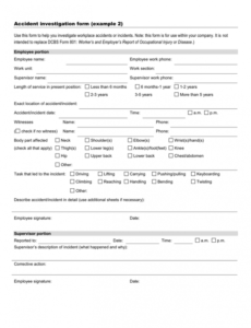 Professional Incident Investigation Report Template Pdf