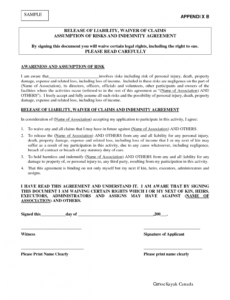 Professional Release Of Liability Form Car Sale Template Doc