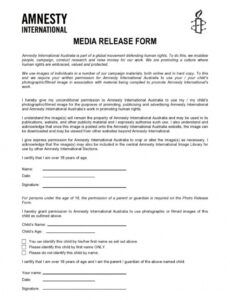 Website Photo Release Form Template Doc Sample