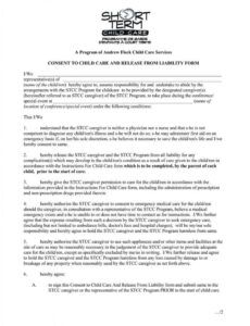 Activity Waiver And Release Form Template Doc