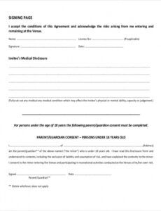 Best Activity Waiver And Release Form Template  Example