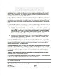 Best Activity Waiver And Release Form Template Pdf