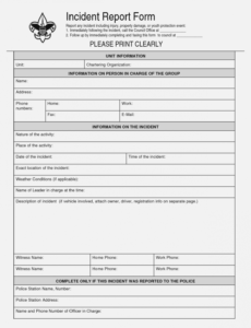 Best Child Accident Report Form Template  Example