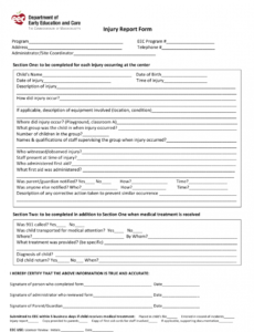 Best Child Accident Report Form Template Excel