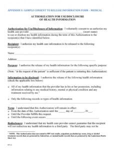 Best Emergency Medical Release Form Template Pdf