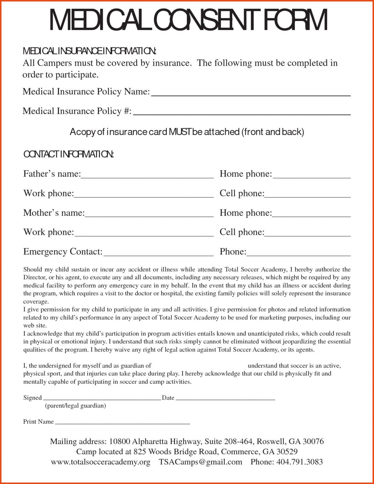 Best Medical Release Form For Grandparents Template Excel Example