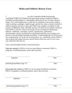 Best School Media Release Form Template Doc Example