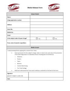 Best School Social Media Photo Release Form Template Excel Example