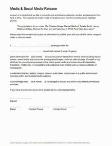 Best Social Media Product Release Form Template Excel Sample